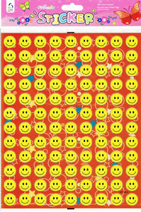 Smiley Smilies lachendes Gesicht bunt Aufkleber Sticker für Kinder Basteln Kindergarten Geburtstag 1 Bogen 534