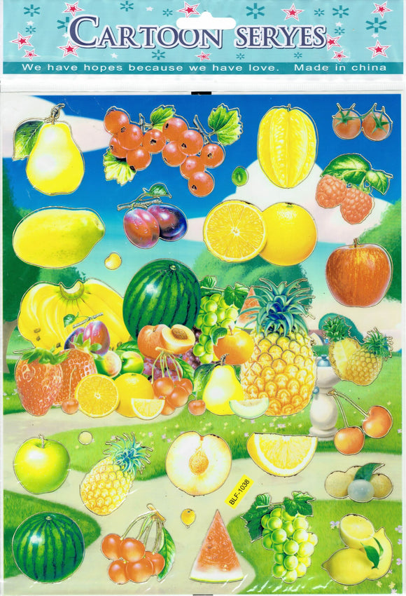 Früchte Obst Aufkleber Sticker für Kinder Basteln Kindergarten Geburtstag 1 Bogen 539