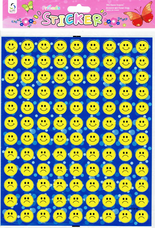 Smiley smilies smiling face colorful stickers for children crafts kindergarten birthday 1 sheet 540
