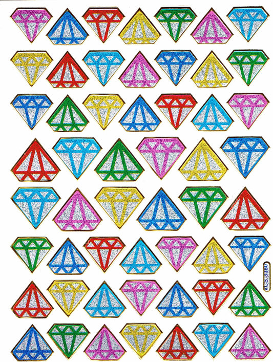 Diamanten Juwelen Aufkleber Sticker metallic Glitzer Effekt Schule Kinder Basteln Kindergarten 1 Bogen 540