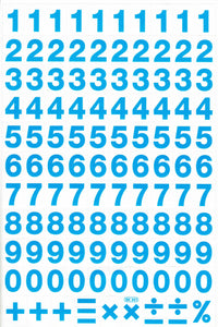 Zahlen Nummern 123 blau 18 mm hoch Aufkleber Sticker für Büro Ordner Kinder Basteln Kindergarten Geburtstag 1 Bogen 543