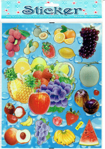 Früchte Obst Aufkleber Sticker für Kinder Basteln Kindergarten Geburtstag 1 Bogen 543