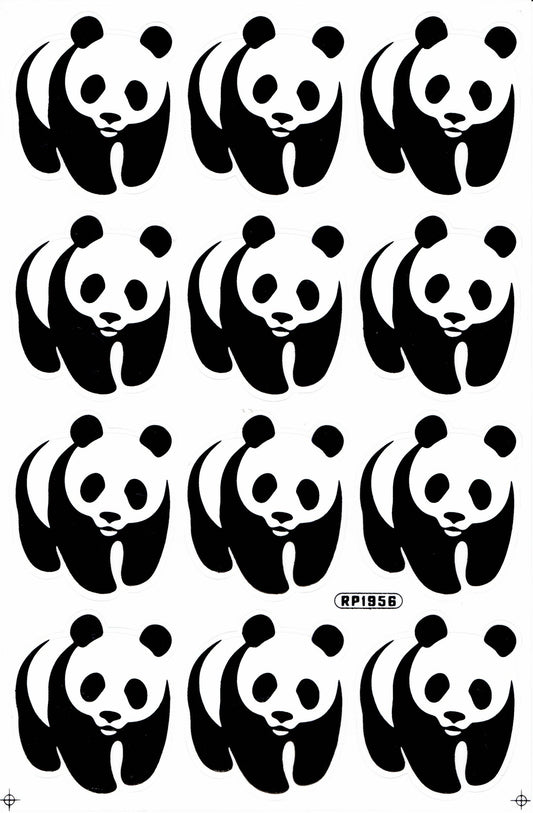Panda Bär Pandabär Tiere Aufkleber Sticker für Kinder Basteln Kindergarten Geburtstag 1 Bogen 544