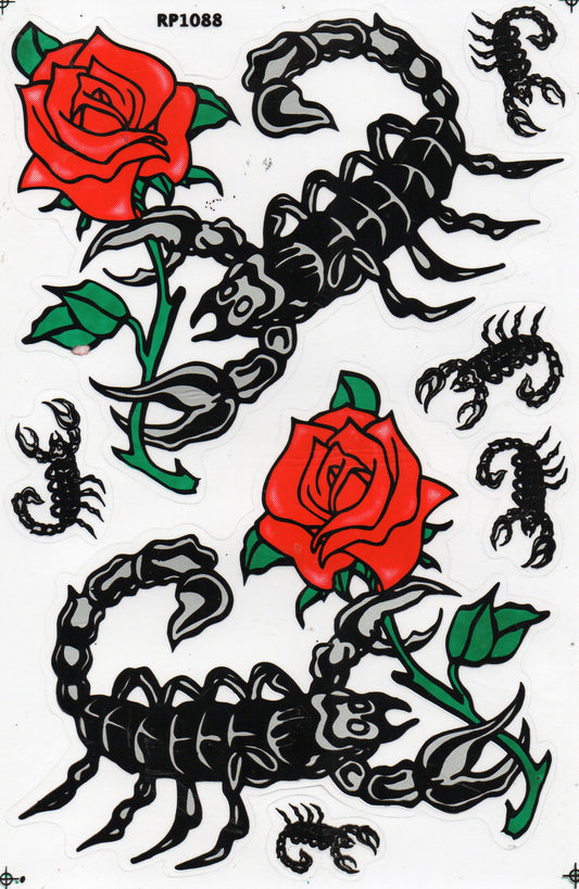 Scorpions roses sticker motorcycle scooter skateboard car tuning model construction self-adhesive 546