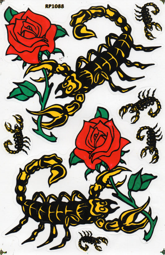 Scorpions roses sticker motorcycle scooter skateboard car tuning model building self-adhesive 549