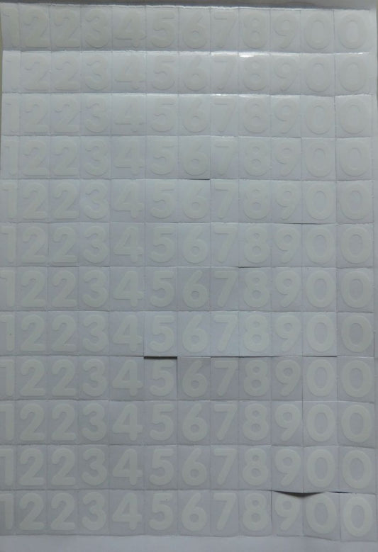 Numéros 123 blanc 17 mm haut autocollant pour dossiers de bureau enfants artisanat maternelle anniversaire 1 feuille 557