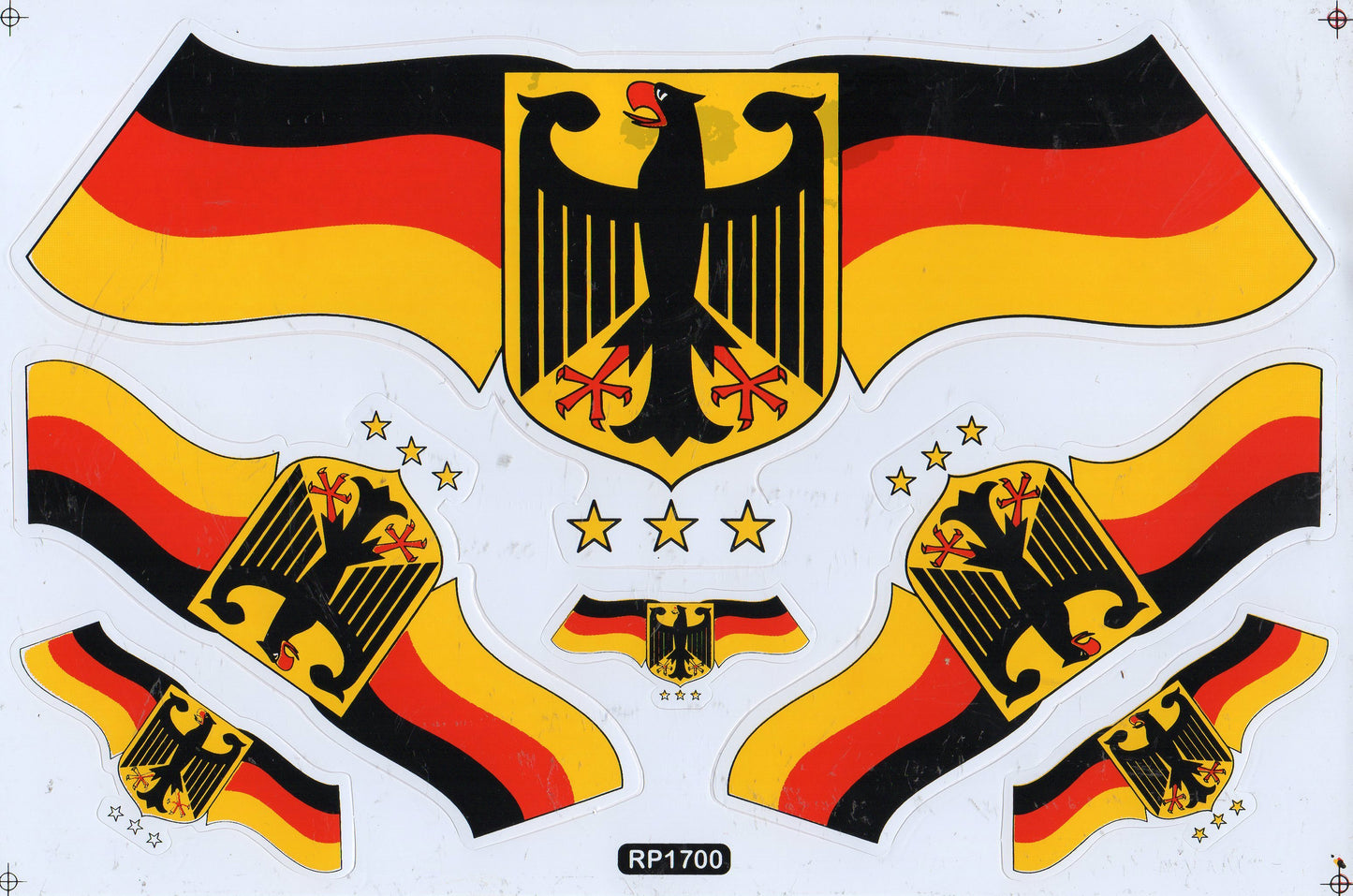 Flagge: Deutschland Bundesadler Aufkleber Sticker Motorrad Roller Skateboard Auto Tuning selbstklebend 559