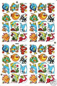 Fish sea aquarium fish animals stickers for children crafts kindergarten birthday 1 sheet 068