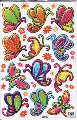 Butterflies Insects Animals Stickers for Children Crafts Kindergarten Birthday 1 sheet 096