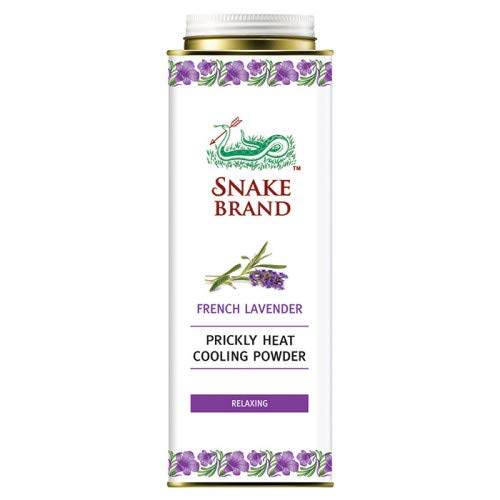 Snake Brand Prickly Heat Cooling Powder Puder 280 gramm French Lavendel