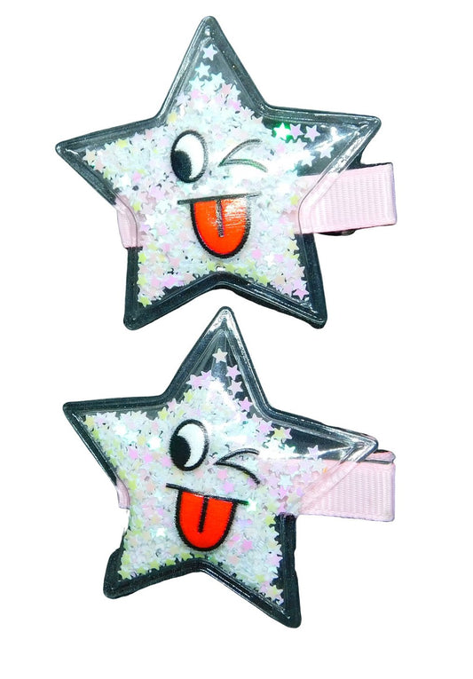Star Star Confetti - environ 50 mm de long - pince à cheveux pour enfants 2 pièces 1 paire pince à cheveux pince à cheveux pince à cheveux accessoires pour cheveux filles adolescents coiffure coiffure 