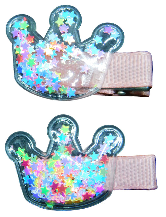 Crown confetti - about 40 mm long - hair clip for children 2 pieces 1 pair hair clip hair clip hair clip hair accessories girls teens teen styling hairdressing 
