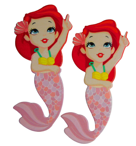 Mermaid - about 70 mm long - hair clip for children 2 pieces 1 pair hair clip hair clip hair clip hair accessories girls teens teen styling hairdressing 