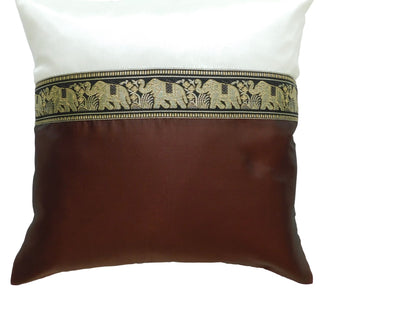 Oreiller housse de coussin motif éléphant bicolore 40x40cm/15.5x15.5in différentes couleurs Thai soie canapé-lit chaise de jardin
