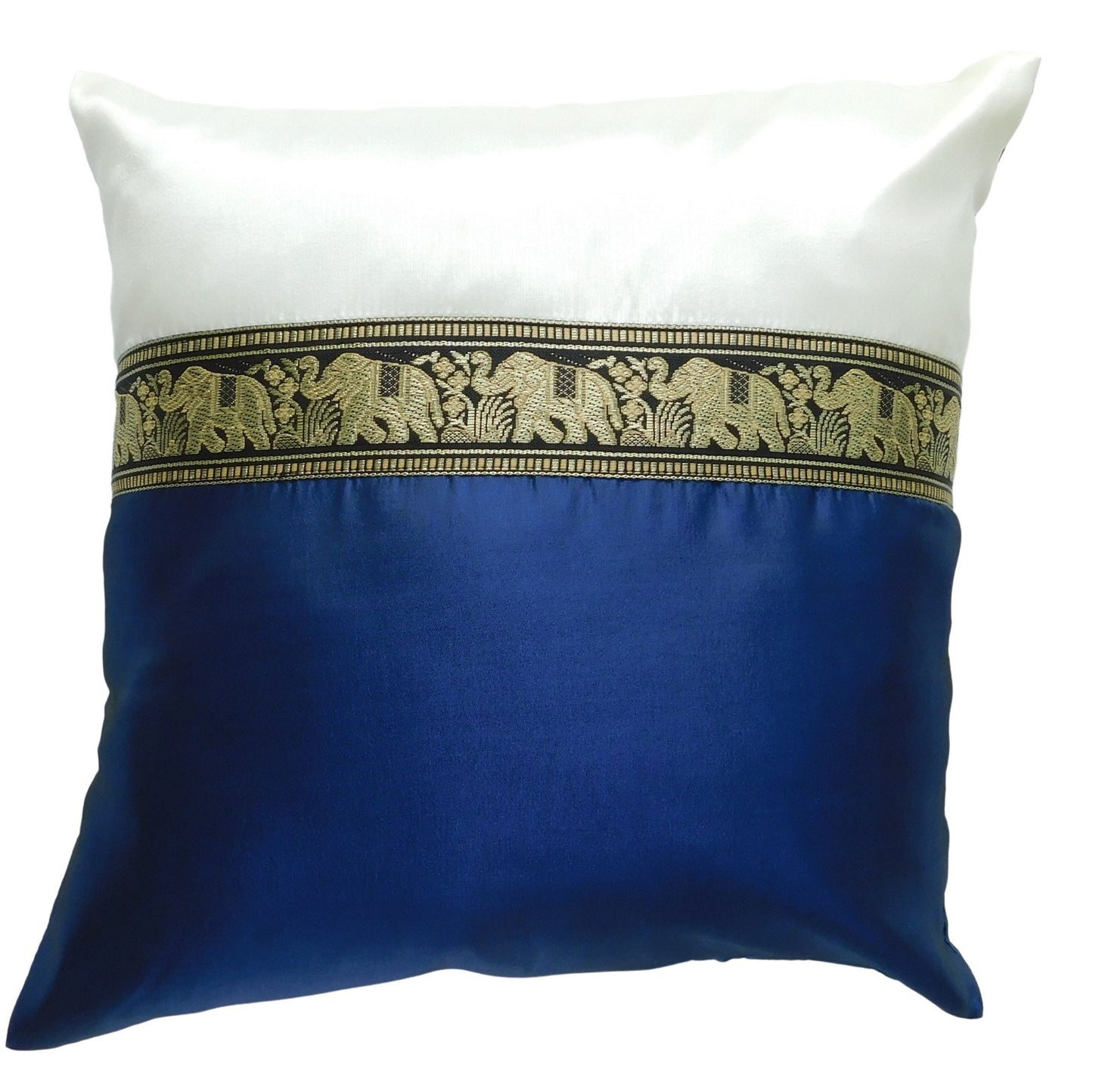 Oreiller housse de coussin motif éléphant bicolore 40x40cm/15.5x15.5in différentes couleurs Thai soie canapé-lit chaise de jardin