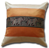 Kissen Kissenbezug Motiv Elefanten zweifarbig verschiedene Farben 40x40cm/15.5x15.5in Thai Seide Sofa Bett Gartenstuhl