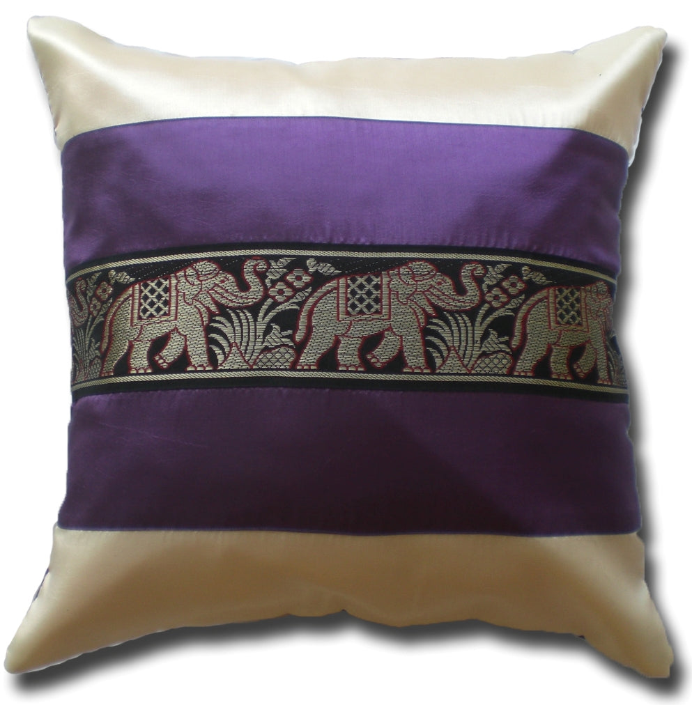 Housse de coussin motif éléphant bicolore couleurs différentes 40x40cm/15.5x15.5in canapé-lit en soie thaïlandaise chaise de jardin