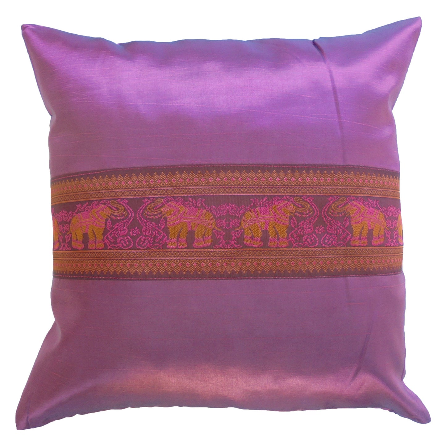 Pillow cushion cover motif elephants colorful different colors 40x40cm Thai silk sofa bed garden chair
