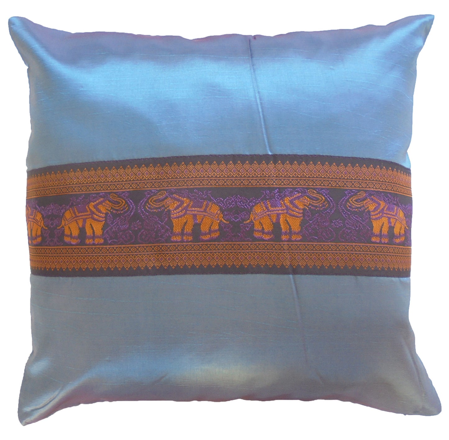 Oreiller housse de coussin motif éléphants colorés différentes couleurs 40x40cm Thai soie canapé-lit chaise de jardin