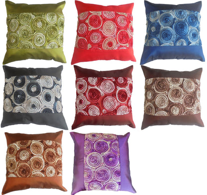 Pillow Cushion Cover Motif Flowers Various Colors 40x40cm/15.5x15.5in Thai Silk Sofa Bed Garden Chair