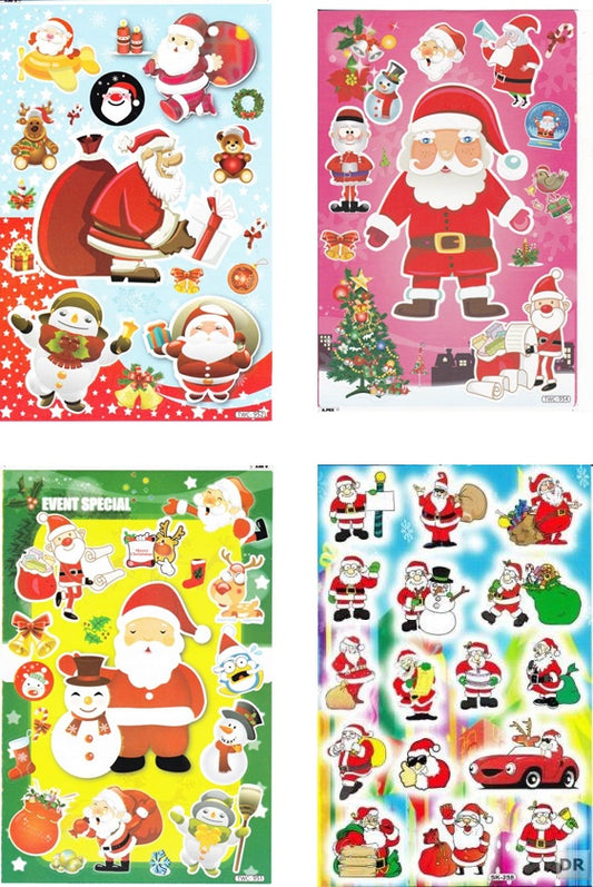 Christmas snowman Santa Claus stickers for children crafts kindergarten birthday 1 sheet 311