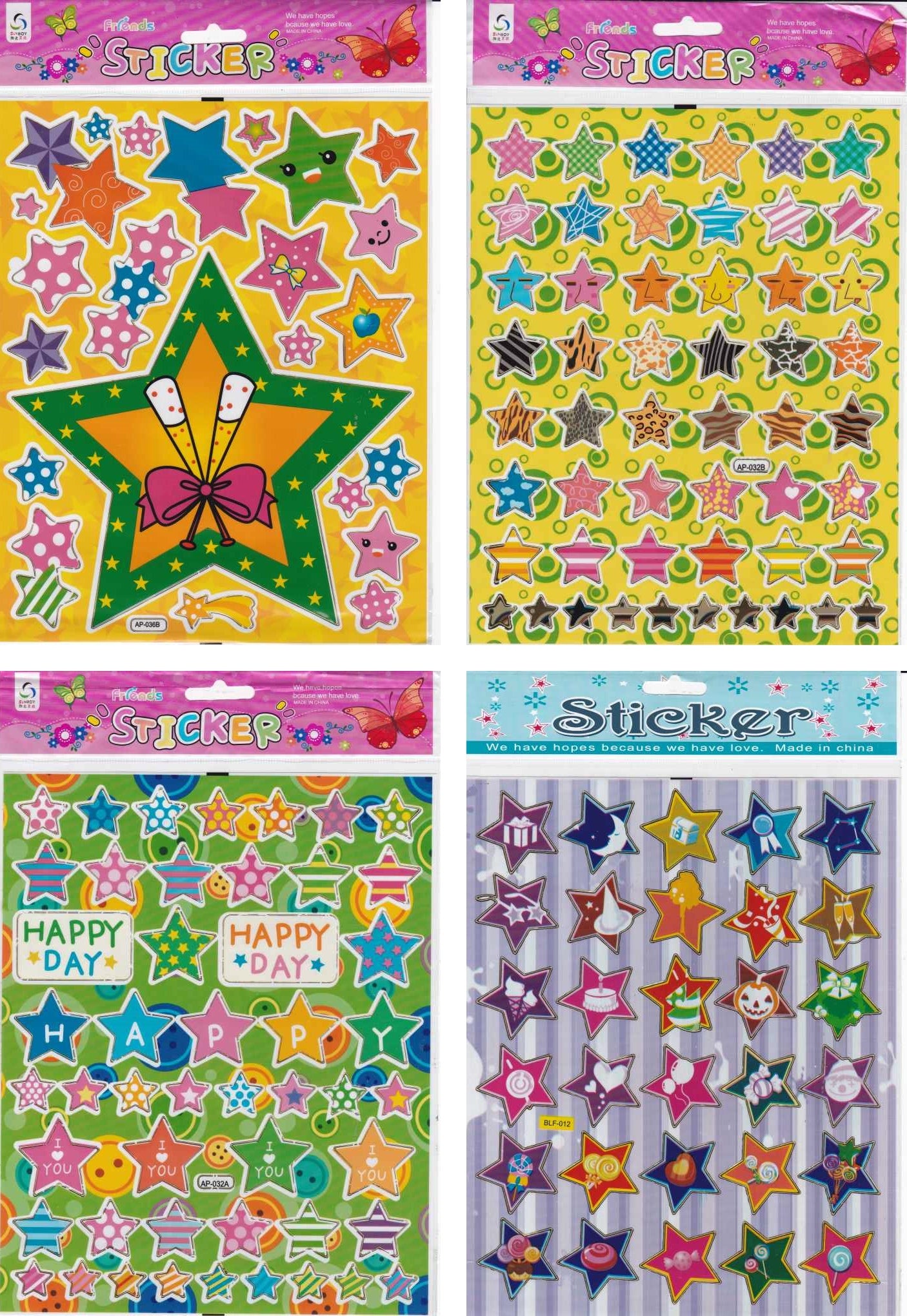 4 Bogen Promotion Sterne Stern bunt Aufkleber Sticker für Kinder Basteln Kindergarten Geburtstag