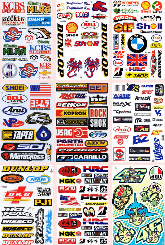 SAVINGS SET 9 BOGEN sponsor sponsors logo autocollant moto vélo skateboard voiture tuning auto-adhésif S06