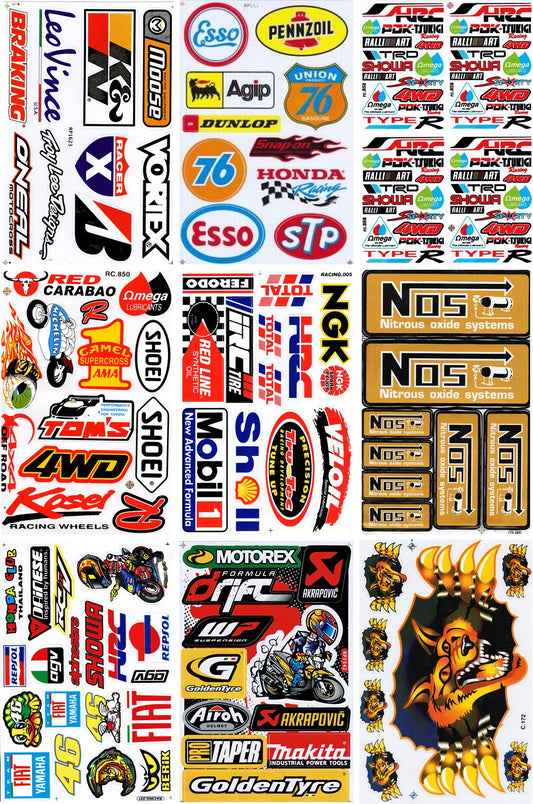 SAVINGS SET 9 BOGEN sponsor sponsors logo autocollant moto vélo skateboard voiture tuning auto-adhésif S07