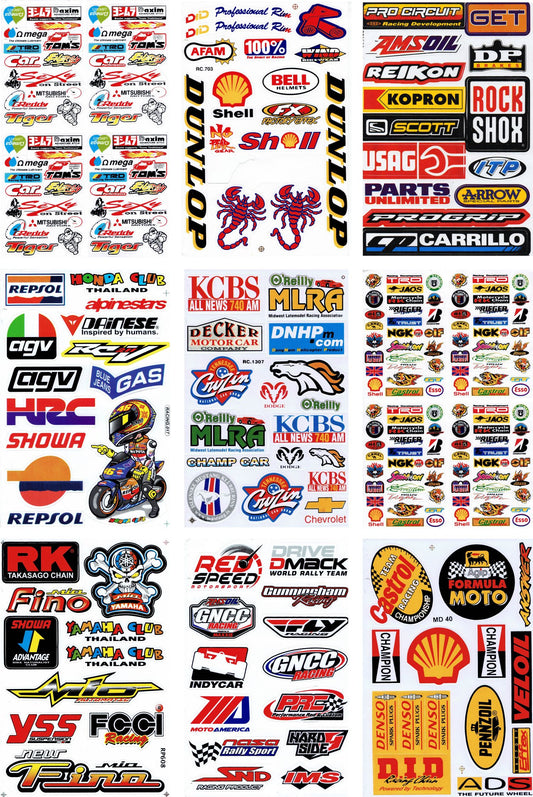 SAVINGS SET 9 BOGEN sponsor sponsors logo autocollant moto vélo skateboard voiture tuning auto-adhésif S17