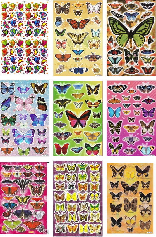 SAVINGS SET 9 ARCH butterflies insects animals stickers stickers for children crafts kindergarten birthday S40