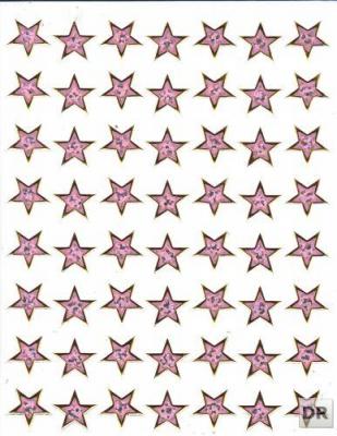 Star pink sticker sticker metallic glitter effect for children craft kindergarten birthday 1 sheet 003