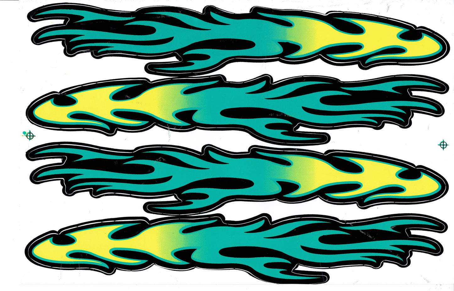 Flammen Feuer grün Aufkleber Sticker Motorrad Roller Skateboard Auto Tuning Modellbau selbstklebend 007