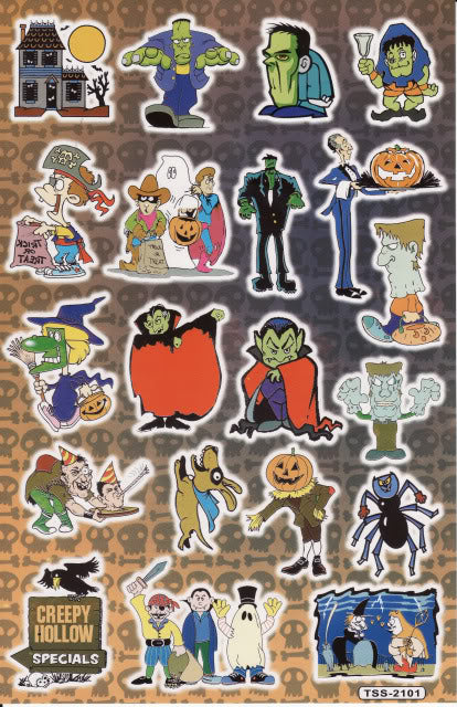 Halloween Frankstein Geist Monster Aufkleber Sticker für Kinder Basteln Kindergarten Geburtstag 1 Bogen 010