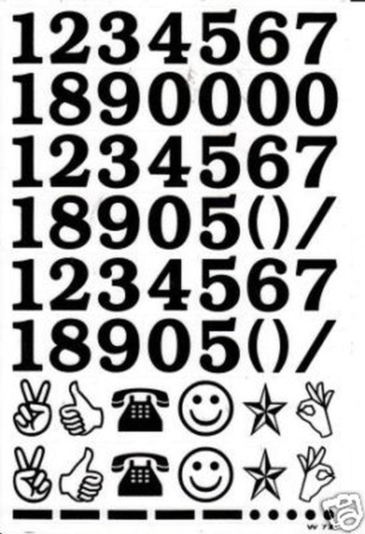 Numbers Numbers 123 Black 26 mm High Sticker for Office Folders Children Crafts Kindergarten Birthday 1 Sheet 011
