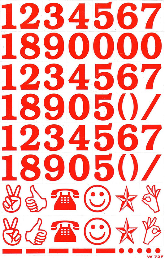 Numbers 123 red 27 mm high sticker for office folders children crafts kindergarten birthday 1 sheet 019