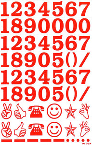 Zahlen Nummern 123 rot 27 mm hoch Aufkleber Sticker für Büro Ordner Kinder Basteln Kindergarten Geburtstag 1 Bogen 019