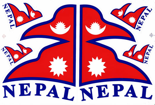 Drapeau : Népal autocollant moto scooter skateboard voiture tuning auto-adhésif 024