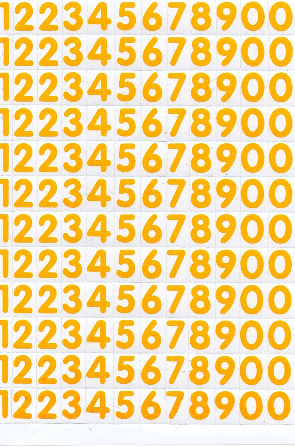 Zahlen Nummern 123 gelb 17 mm hoch Aufkleber Sticker für Büro Ordner Kinder Basteln Kindergarten Geburtstag 1 Bogen 029