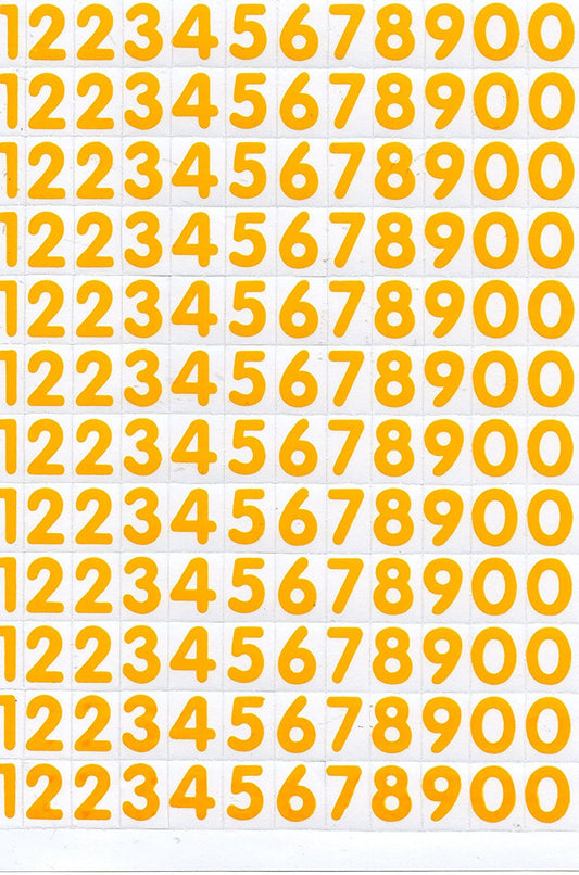 Numéros 123 jaune 17 mm de haut autocollants pour dossiers de bureau enfants artisanat maternelle anniversaire 1 feuille 029