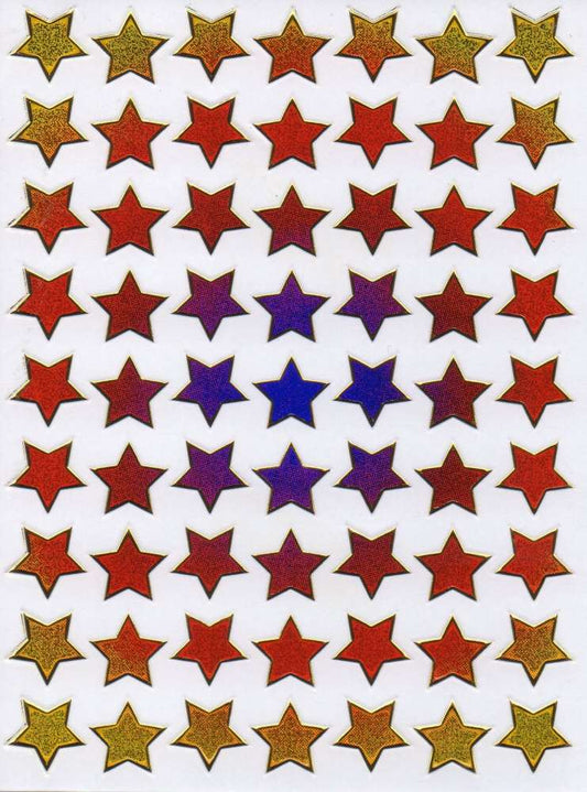 Star star colorful sticker sticker metallic glitter effect for children craft kindergarten birthday 1 sheet 031