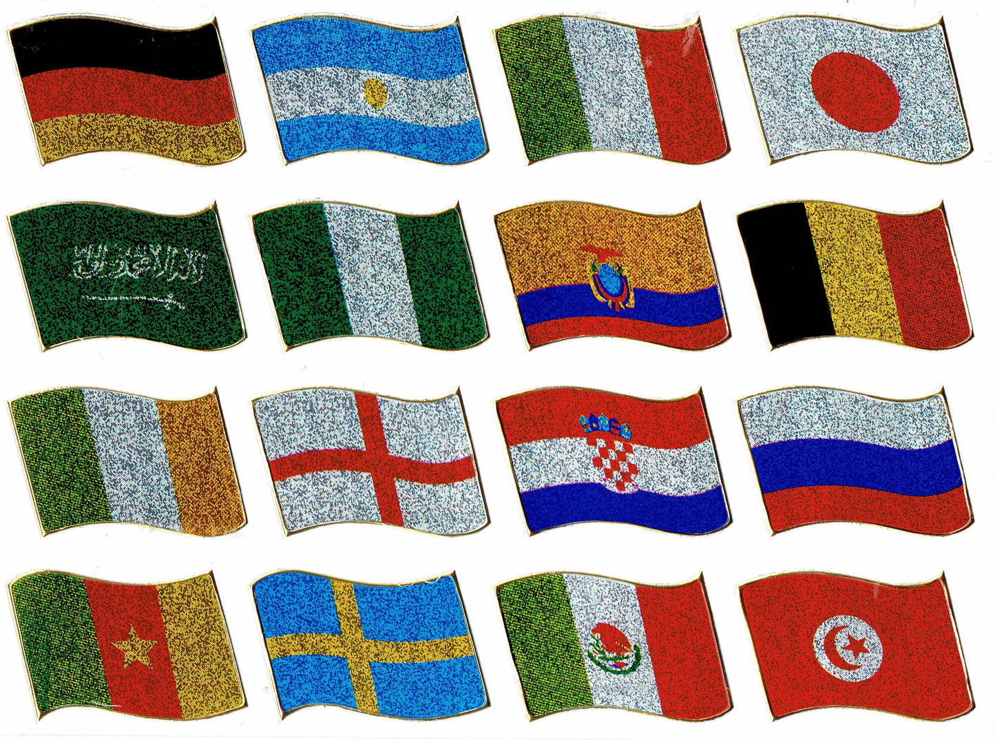 Flags Europe sticker sticker metallic glitter effect school children handicraft kindergarten 1 sheet 041