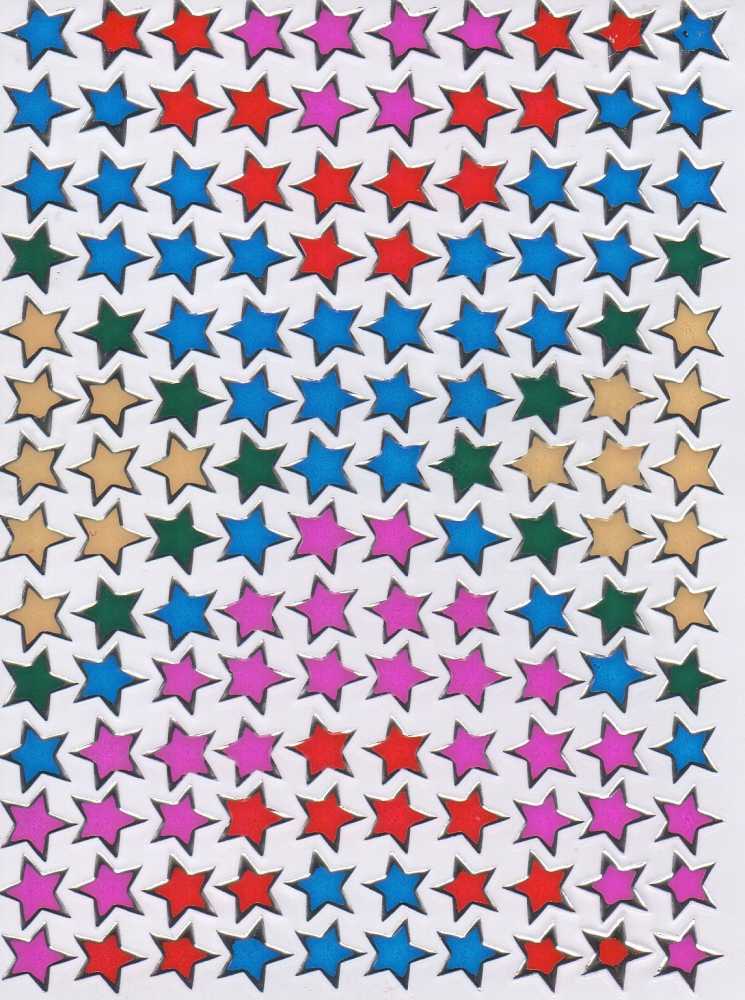 Sterne Stern bunt Aufkleber Sticker metallic Glitzer Effekt für Kinder Basteln Kindergarten Geburtstag 1 Bogen 044