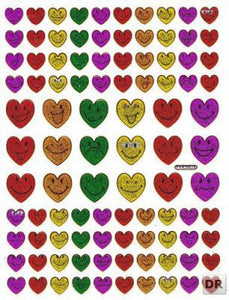 Herz Herzen bunt Liebe Aufkleber Sticker metallic Glitzer Effekt für Kinder Basteln Kindergarten Geburtstag 1 Bogen 046