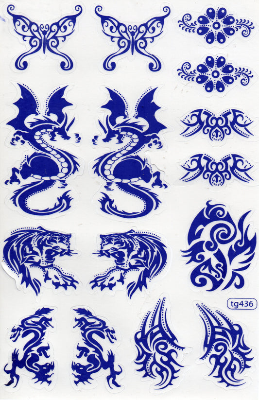 Flames fire blue sticker motorcycle scooter skateboard car tuning model building self-adhesive 058