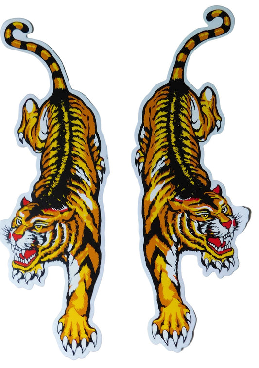 2x Tiger sticker film 2 sheets 350 mm x 110 mm weatherproof motorcycle scooter skateboard car tuning self-adhesive ST059