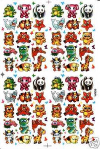 Panda Krokodil Elefant Tiere Aufkleber Sticker für Kinder Basteln Kindergarten Geburtstag 1 Bogen 059
