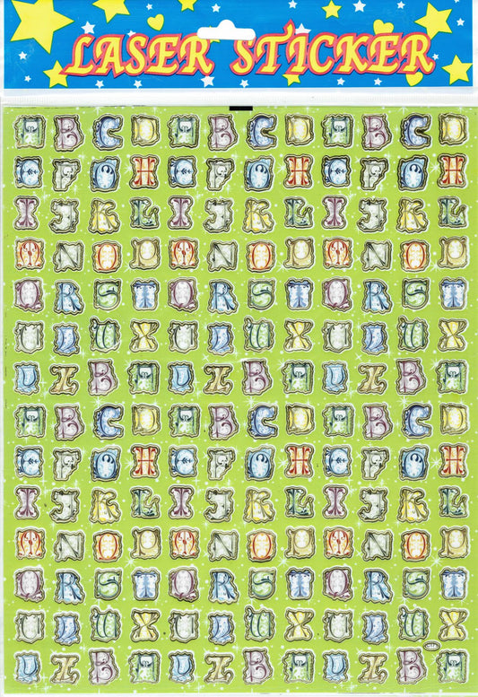 ABC Buchstaben bunt Aufkleber Sticker für Kinder Basteln Kindergarten Geburtstag 1 Bogen 063