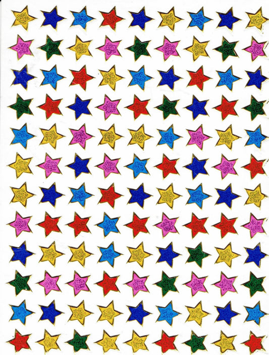 Star star colorful sticker sticker metallic glitter effect for children craft kindergarten birthday 1 sheet 063