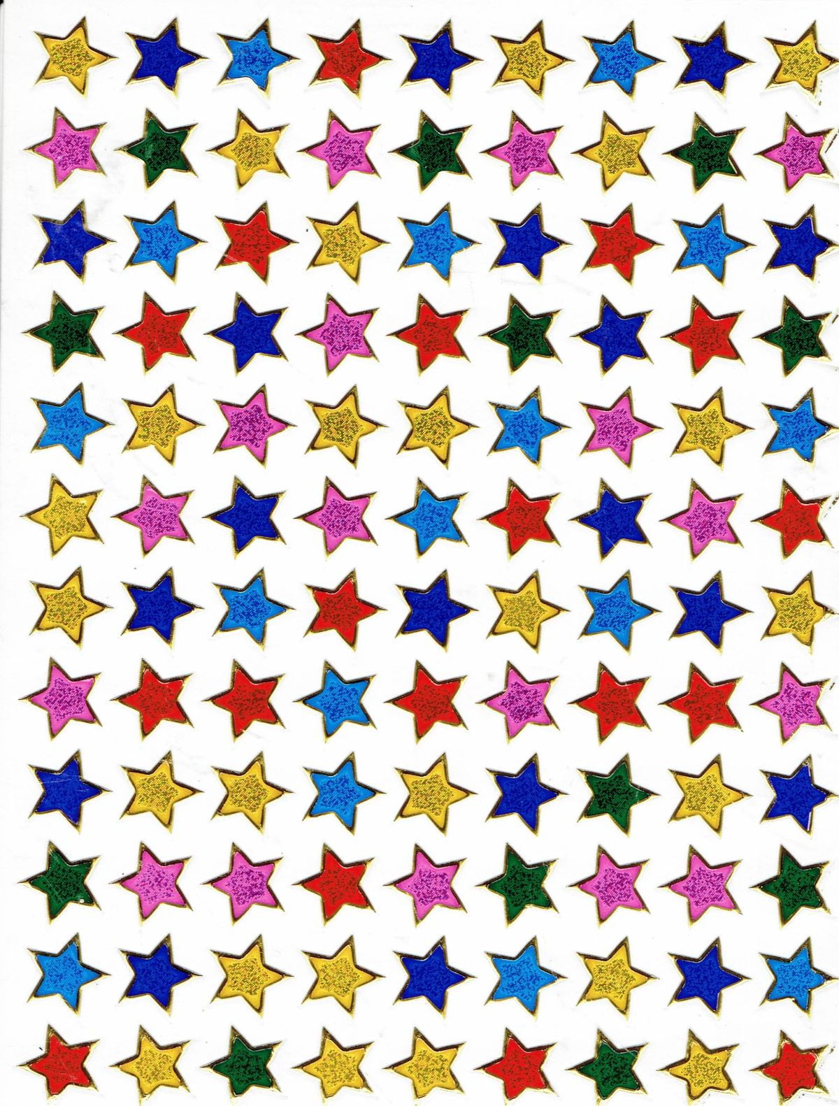 Star star coloré autocollant autocollant métallique effet scintillant pour enfants artisanat maternelle anniversaire 1 feuille 063