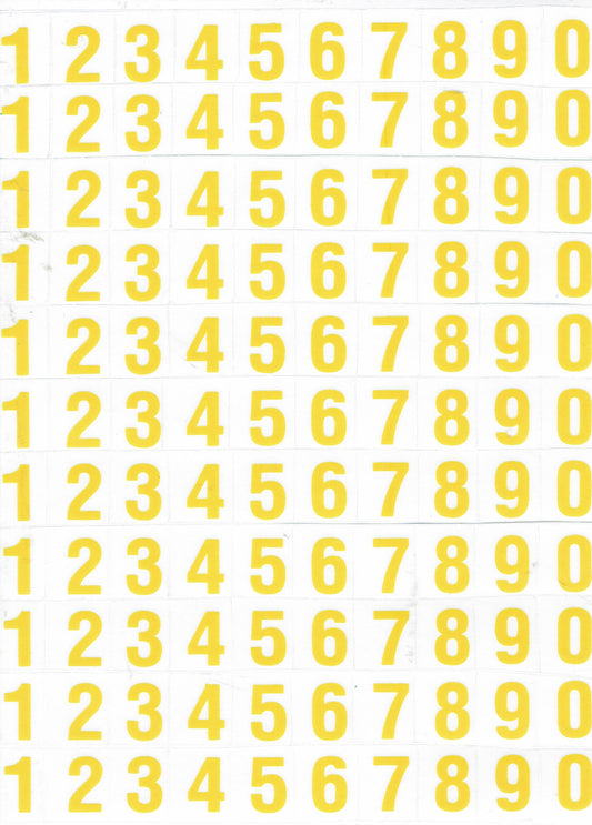 Numéros numéros jaune 123 hauteur 10 mm autocollant autocollant métallisé paillettes effet école bureau dossier enfants artisanat maternelle 1 feuille 075